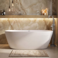 Matt White Freestanding Double Ended Bath 1650 x 780mm - Arcus