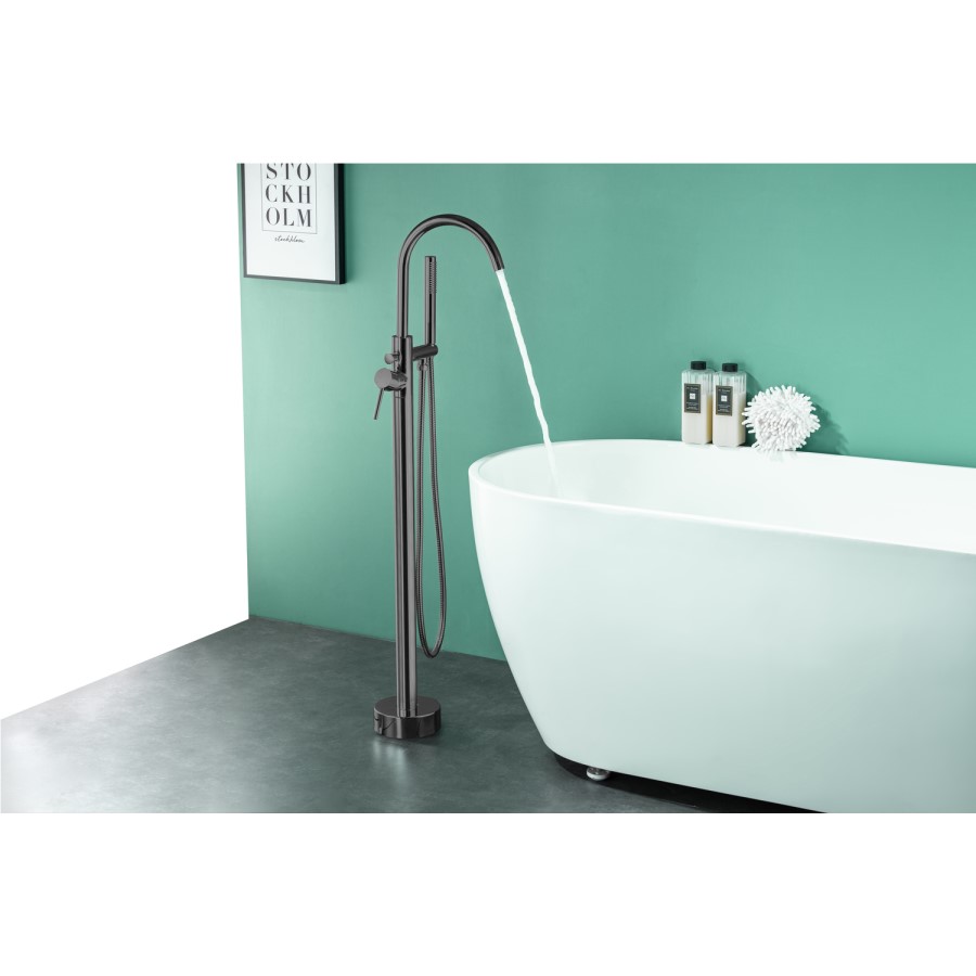 GRADE A1 - Gunmetal Freestanding Bath Mixer Tap - Arissa