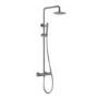 Gun Metal Grey Thermostatic Mixer Shower Set with Round Overhead & Pencil Handshower - Arissa