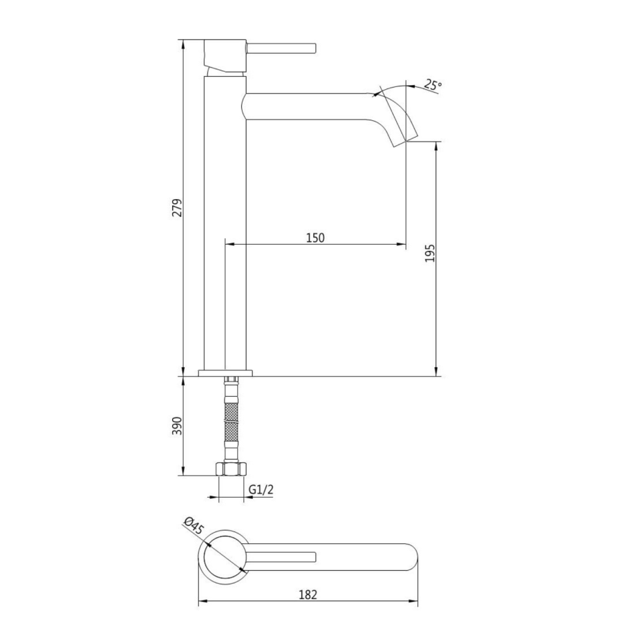 Gunmetal Tall Mono Basin Mixer Tap - Arissa