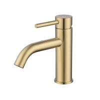 GRADE A2 - Brushed Brass Mono Basin Mixer Tap - Arissa
