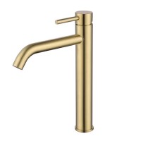 ALMOST PERFECT - Brushed Brass Tall Mono Basin Mixer Tap - Arissa ALMOST PERFECT - Brushed Brass Tall Mono Basin Mixer Tap - Arissa