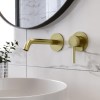 GRADE A1 - Brushed Brass Wall Mounted Basin Mixer Tap - Arissa