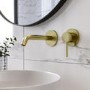 ONLY OPENED - Brushed Brass Wall Mounted Basin Mixer Tap - Arissa