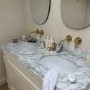 Brushed Brass Wall Mounted Basin Mixer Tap - Arissa