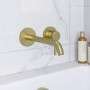 Brushed Brass Wall Mounted Bath Mixer Tap - Arissa