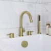 Brushed Brass 4 Hole Bath Shower Mixer Tap - Arissa