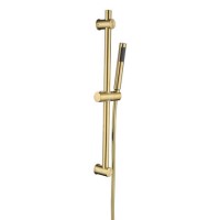 Brushed Brass  Round Adjustable Height Slide Rail Kit with Hand Shower - Arisssa Brushed Brass  Round Adjustable Height Slide Rail Kit with Hand Shower - Arisssa