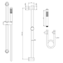 GRADE A2 - Brushed Brass Shower Slider Riser Rail Kit - Arissa