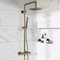 Brushed Brass Thermostatic Mixer Shower