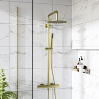 Brushed Brass Thermostatic Mixer Shower