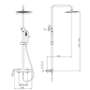 Brushed Brass Thermostatic Mixer Shower with Round Overhead & Pencil Hand Shower - Arissa