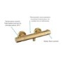 Brushed Brass 1 Outlet Thermostatic Exposed Bar Shower Valve - Arissa