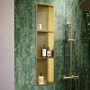 Brass Shower Niche with Shelves 305 x 1210mm