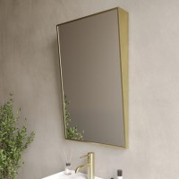 Rectangular Brass Angled Bathroom Mirror 500 x 800mm - Arissa