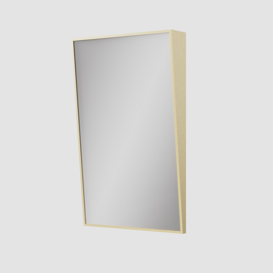 Rectangular Brass Angled Bathroom Mirror 500 x 800mm - Arissa