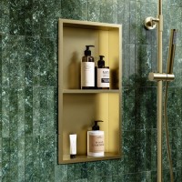 Brass Shower Niche with Shelf 305 x 610mm - Arissa Brass Shower Niche with Shelf 305 x 610mm - Arissa
