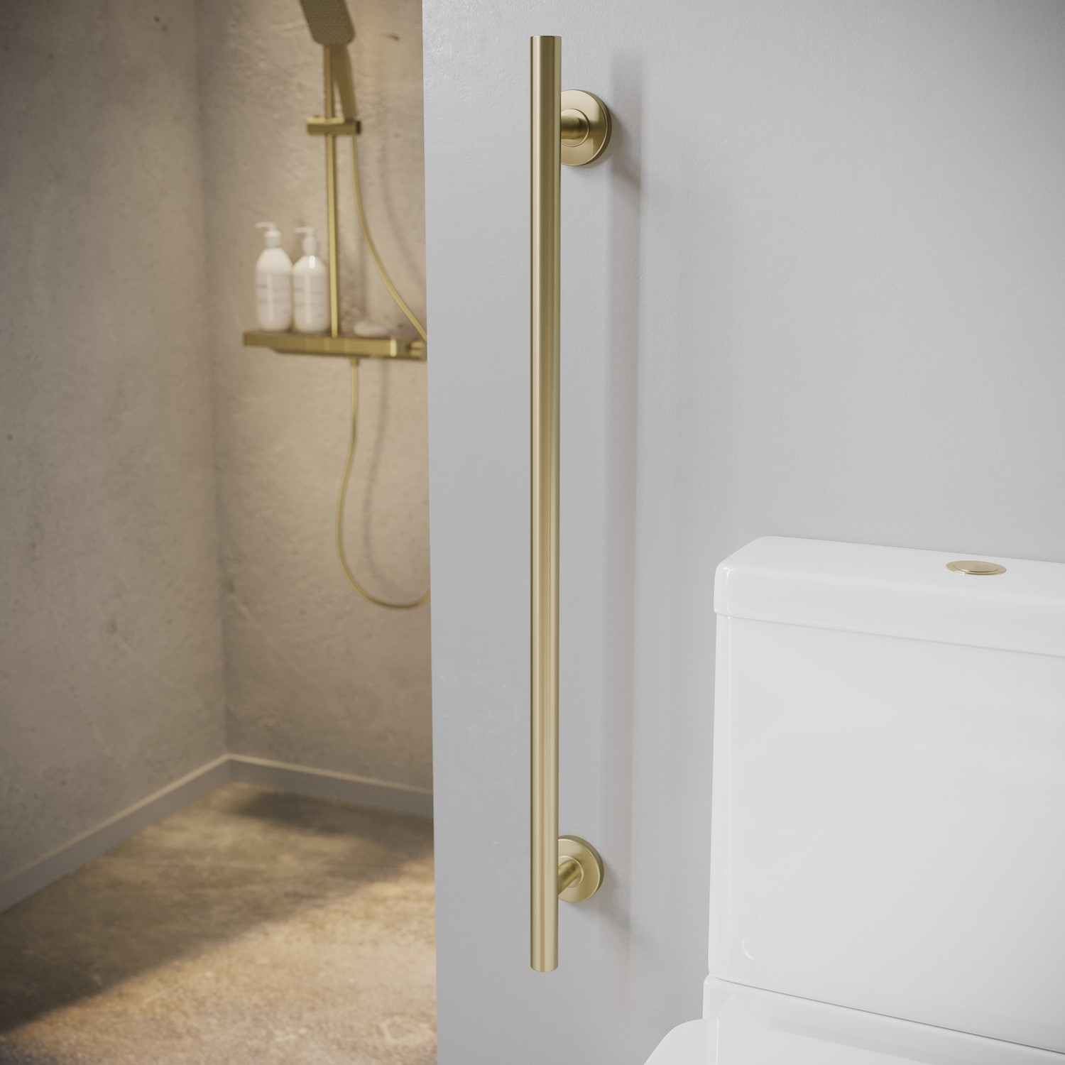 Arissa Brass Bathroom Grab Rail 800 X 77Mm