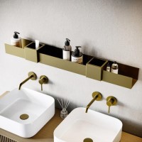 Brass Bathroom Organiser Shelf 1000mm - Arissa