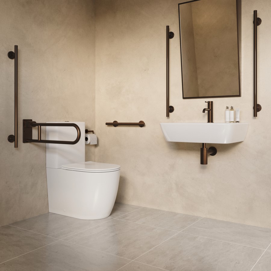Bronze Bathroom Grab Rail 350 x 77mm - Arissa