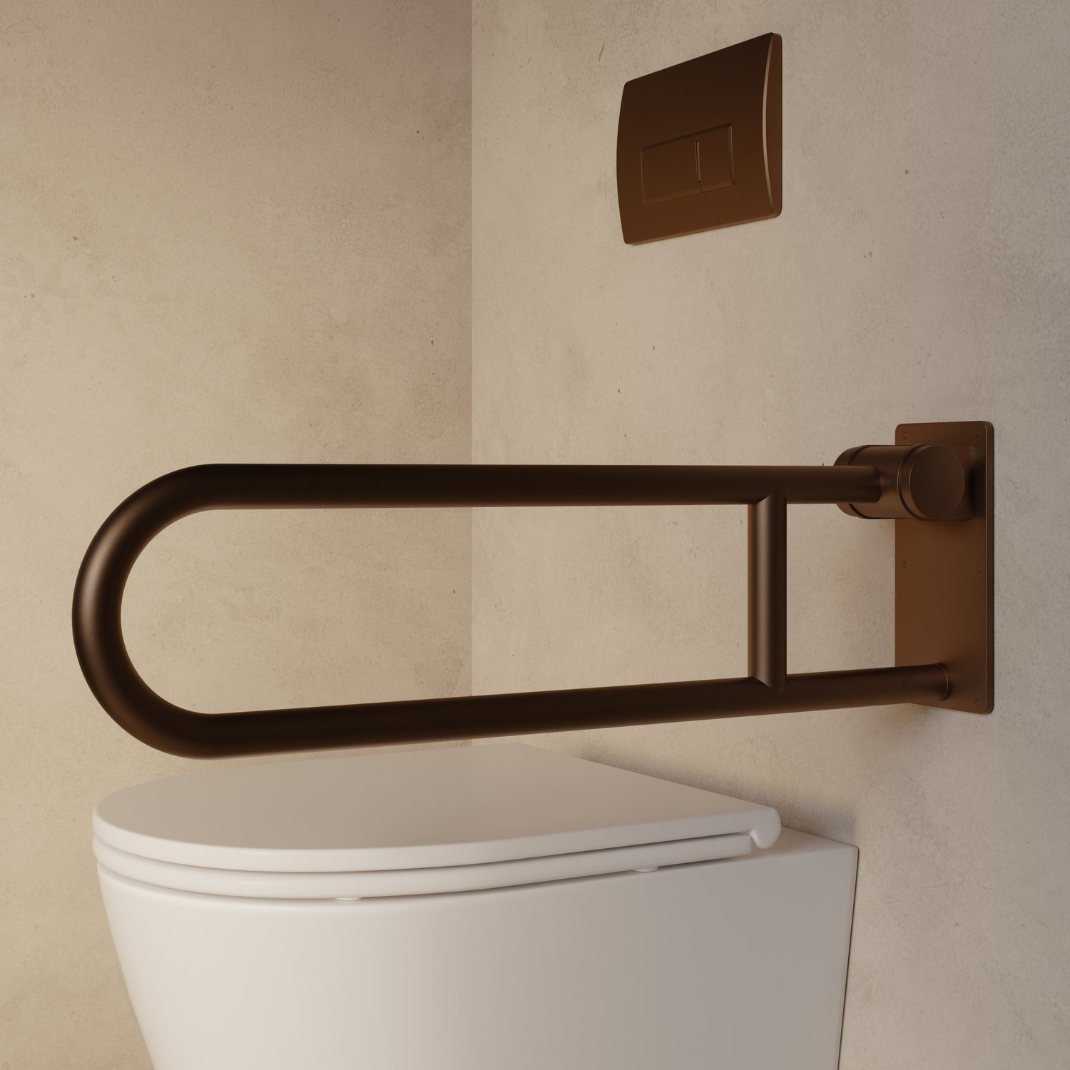 Arissa Bronze Folding Bathroom Grab Rail 600 X 160Mm