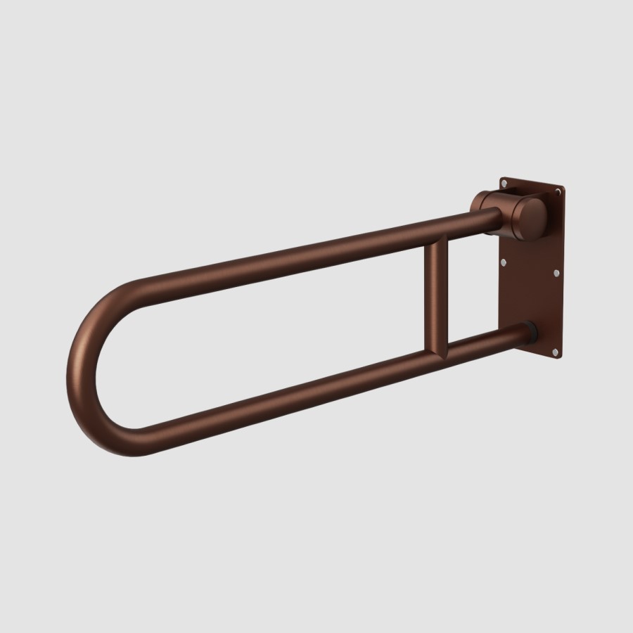 Square Grab Rails Bronze Folding Bathroom Grab Rail 600 x 160mm - Arissa - Better Bathrooms