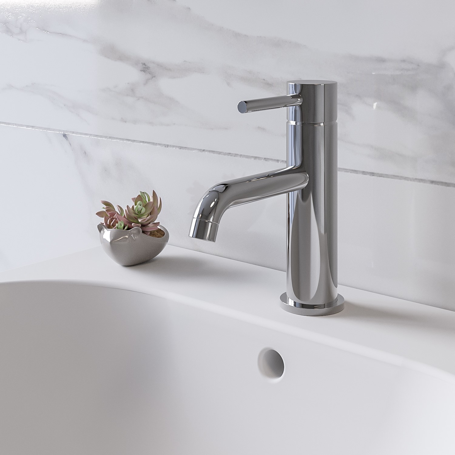VeeBath Modern Bathroom Basin Sink Mixer Tap Single Lever Cloakroom Faucet Chrome