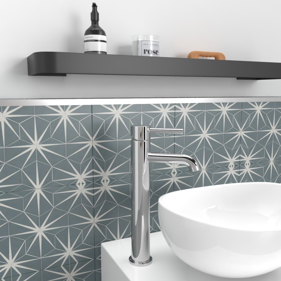 Tall Chrome Mono Basin Mixer Tap - Arissa