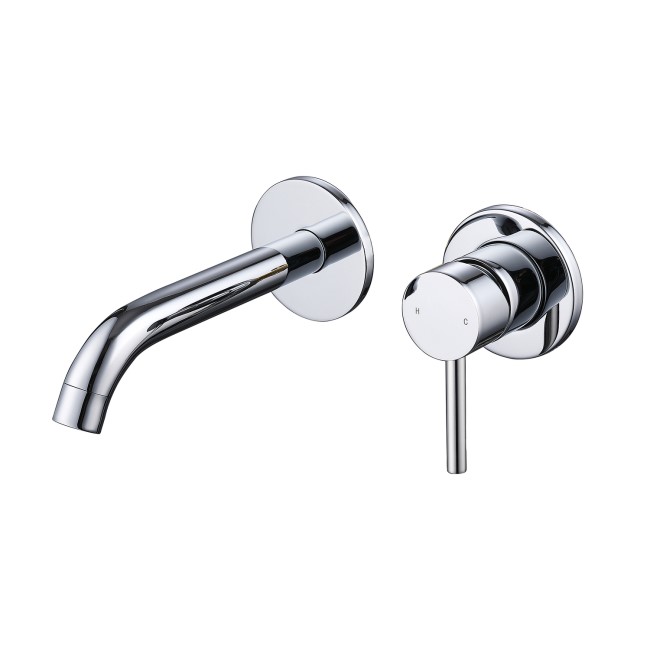GRADE A1 - Chrome Wall Mounted Basin Mixer Tap - Arissa