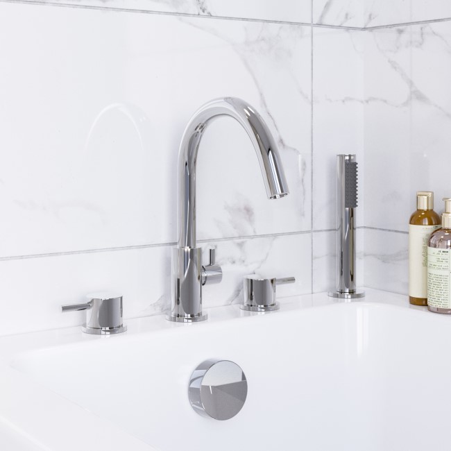 GRADE A1 - Chrome 4 Hole Bath Shower Mixer Tap - Arissa - Better Bathrooms