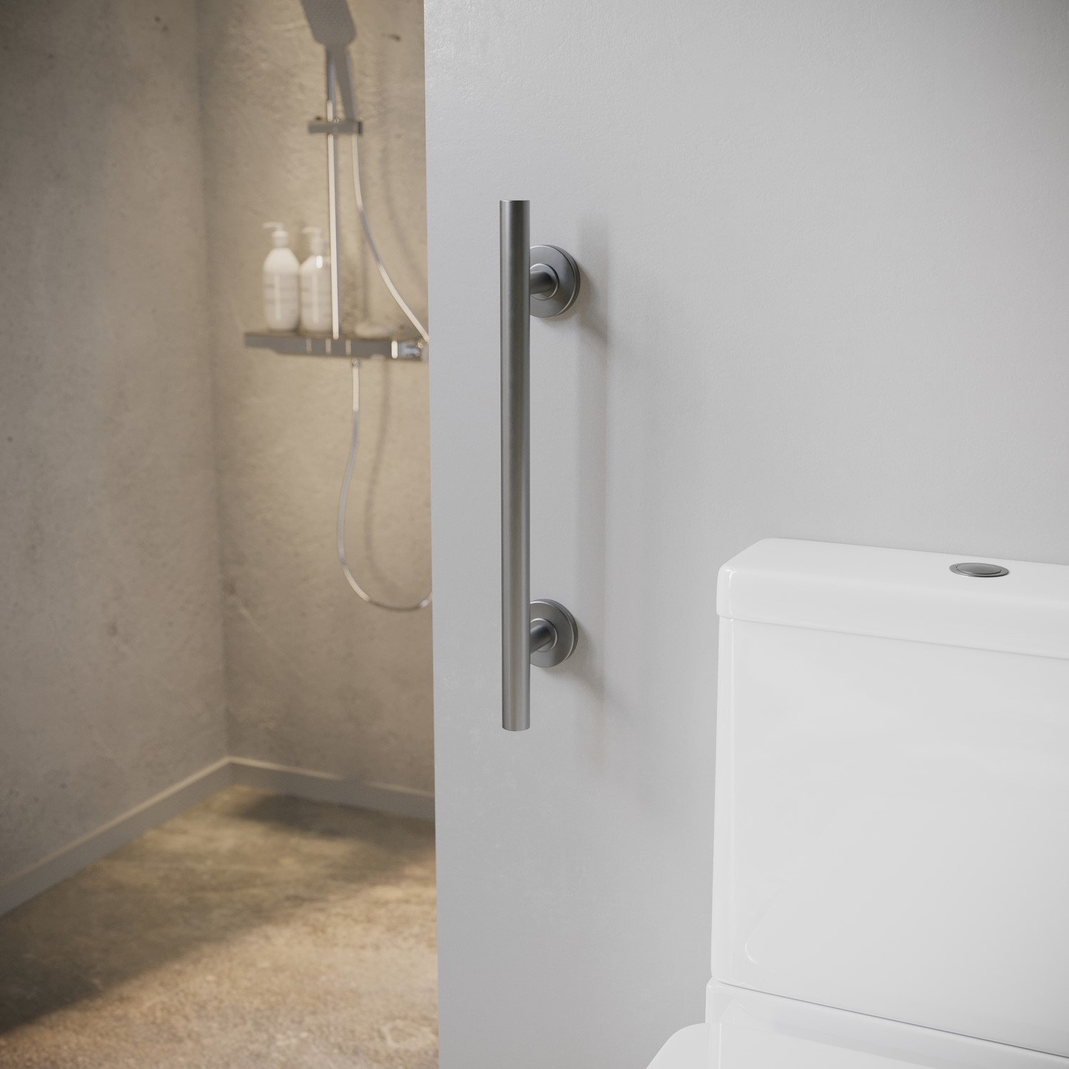 Arissa Grey Gunmetal Bathroom Grab Rail 350 X 77Mm