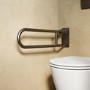 Gunmetal Grey Folding Bathroom Grab Rail 600 x 160mm - Arissa