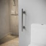 Gunmetal Grey Bathroom Grab Rail 600 x 77mm - Arissa