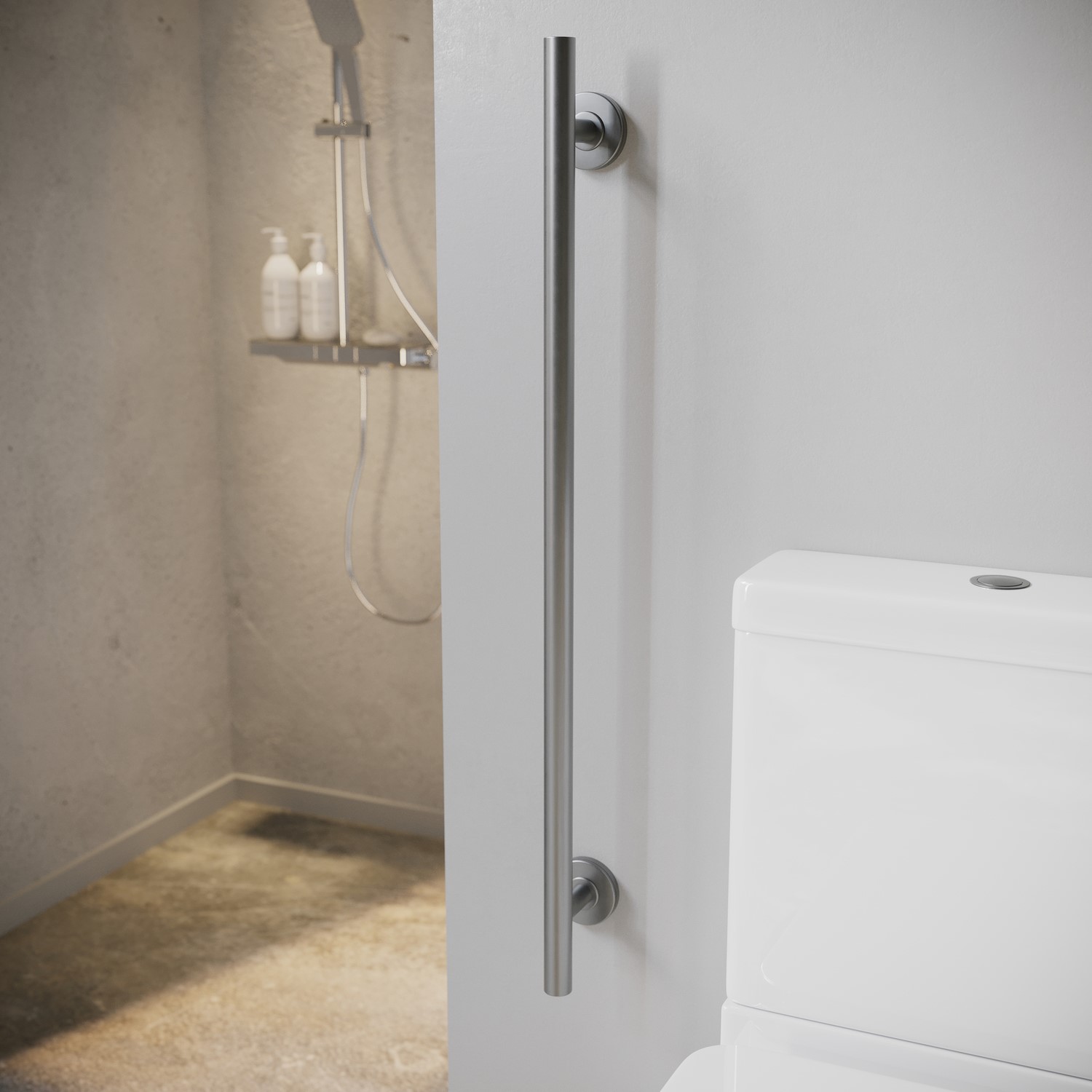 Arissa Grey Gunmetal Bathroom Grab Rail 800 X 77Mm