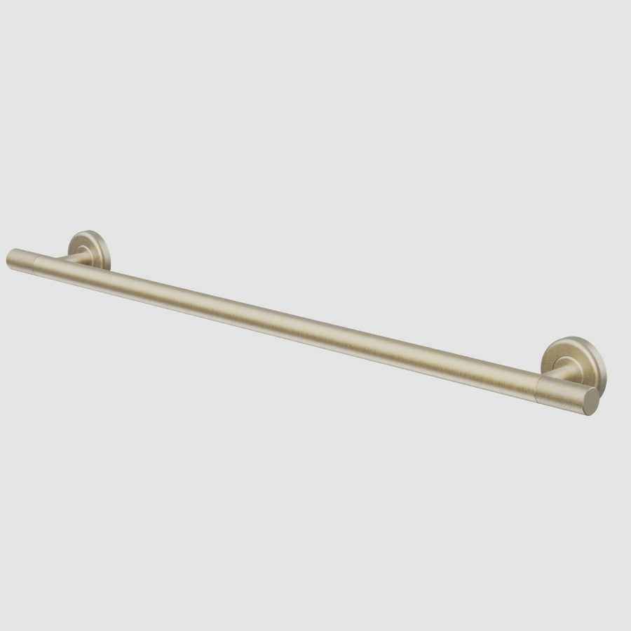 Brass Knurled Bathroom Grab Rail 800 x 77mm - Arissa