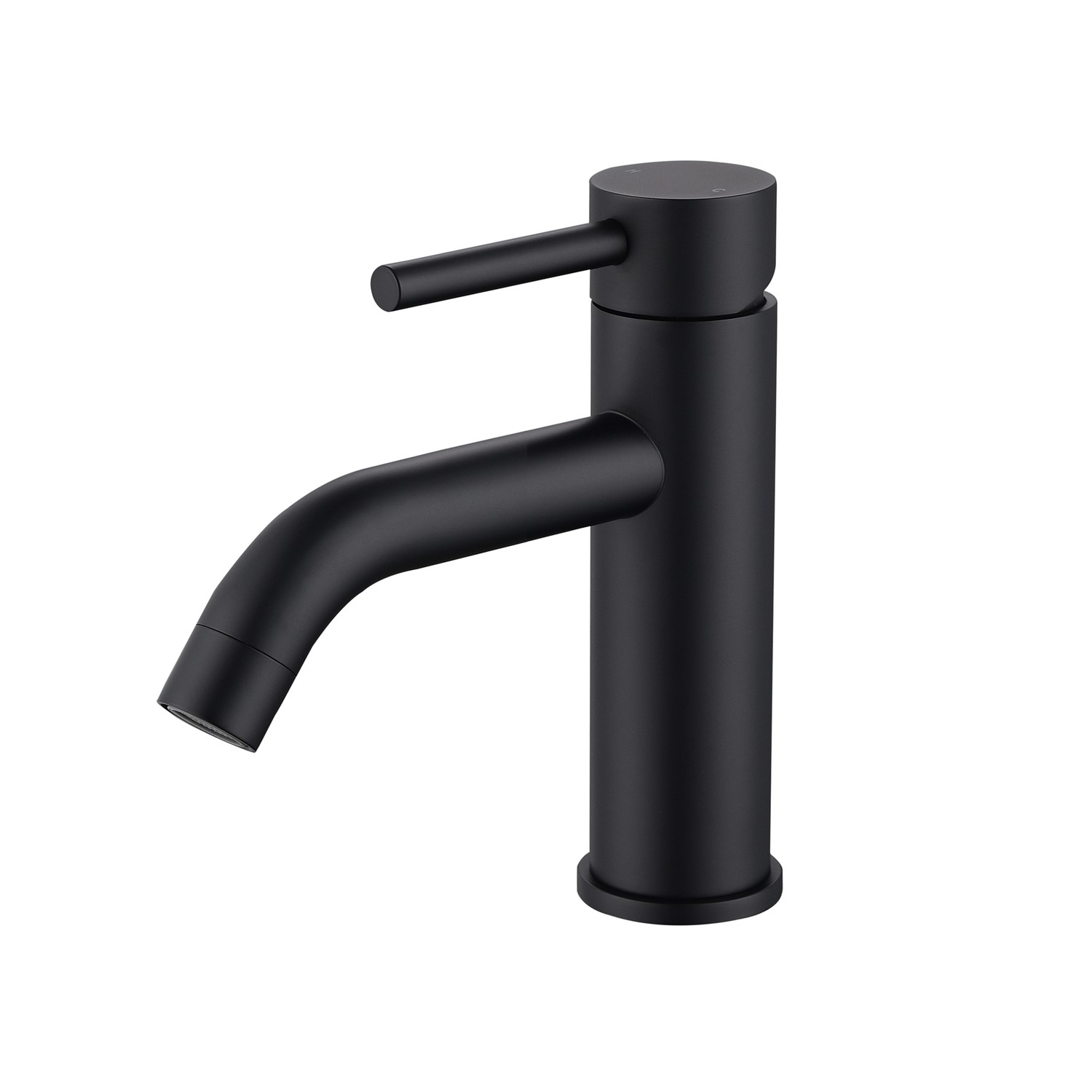 Tall Black Modern Basin Tap Mono Mixer With Waste - Bathroom Sink Faucet