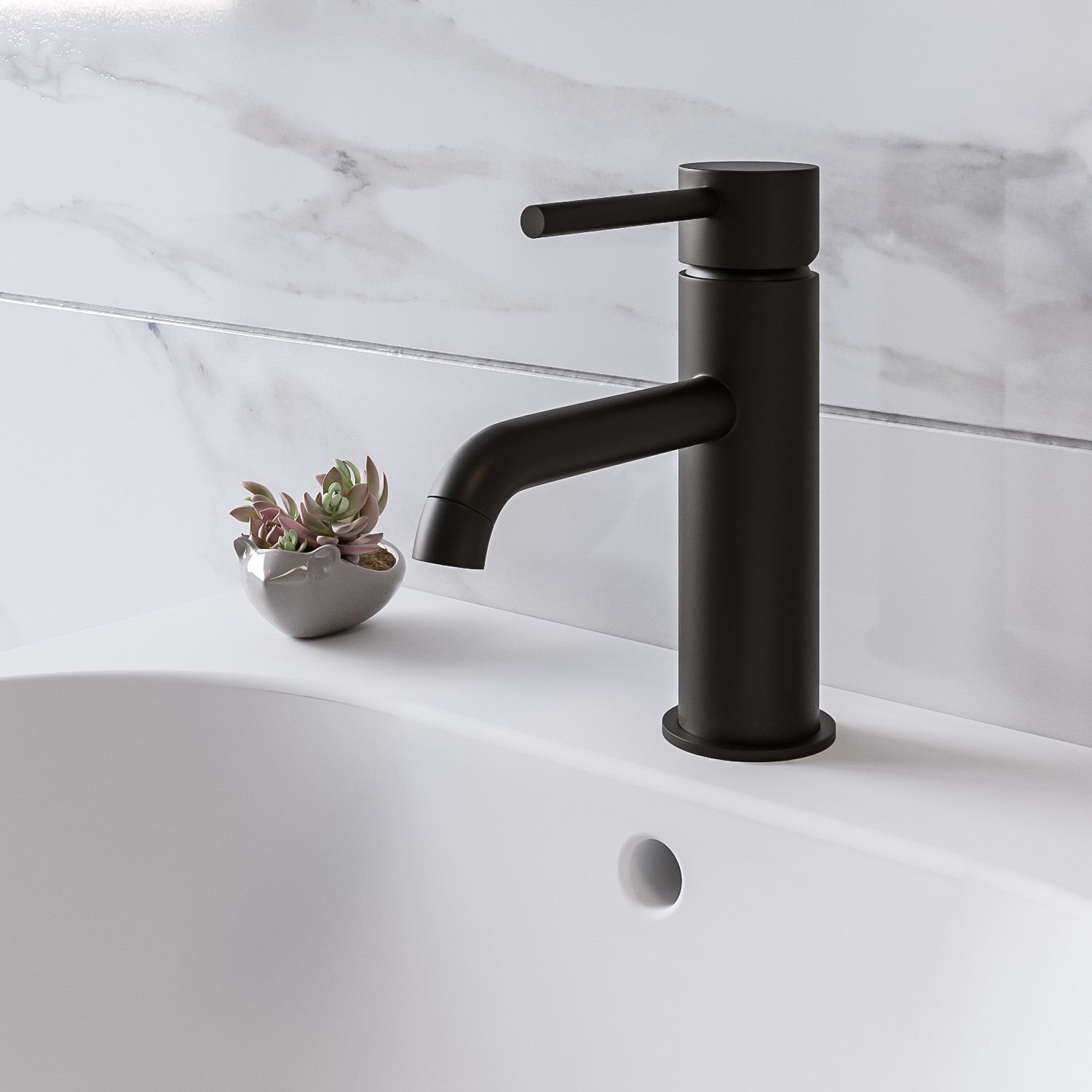 Birsppy Mixer Taps for Bathroom Basin Black Stainless Steel