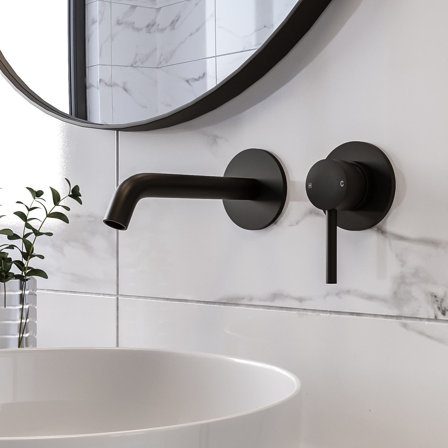 Black Wall Mounted Basin Mixer Tap Arissa Better Bathrooms Black Wall Mounted Basin Mixer Tap Arissa Better Bathrooms
