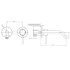 GRADE A1 - Brushed Brass Wall Mounted Basin Mixer Tap - Arissa