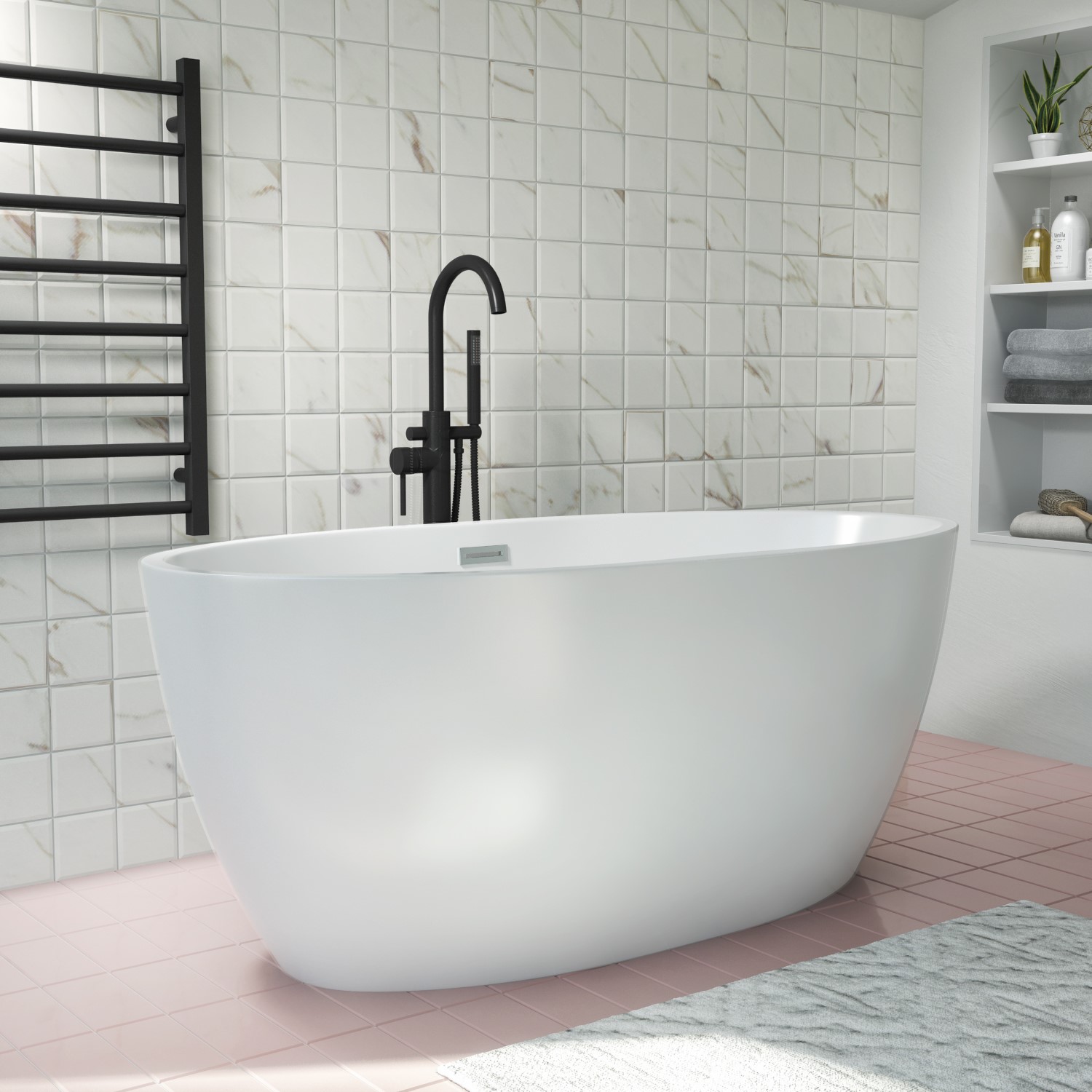 Black Freestanding Bath Shower Mixer Tap - Arissa - Better Bathrooms