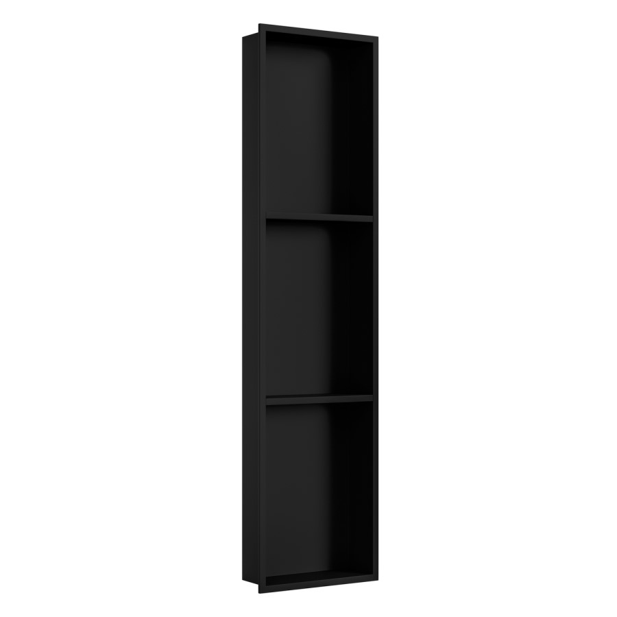 Black Shower Niche with Shelves 305 x 1210mm - Arissa