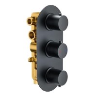 ONLY OPENED - Matt Black 3 Outlet Concealed Valve - Arissa ONLY OPENED - Matt Black 3 Outlet Concealed Valve - Arissa