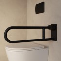 ARIMB600FGR Black Folding Bathroom Grab Rail 600 x 160mm - Arissa
