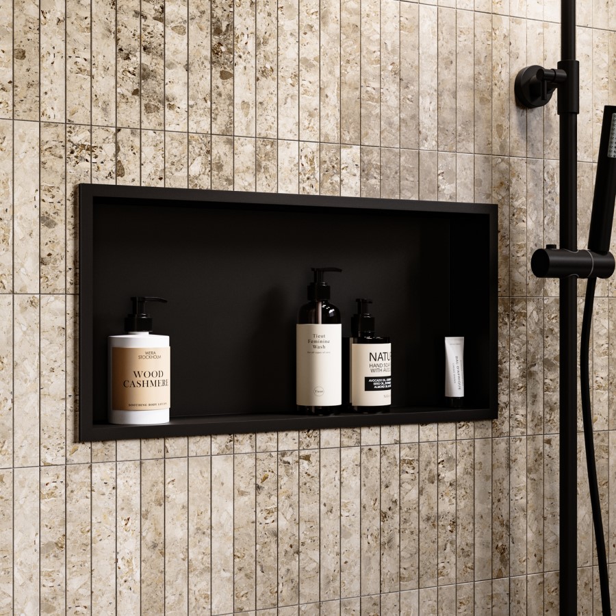 Black Shower Niche 610 x 305mm - Arissa