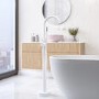 Matt White Tap Set With Freestanding Tap And Basin Mixer - Arissa