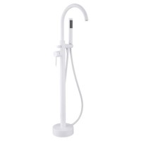 GRADE A1 - White Freestanding Bath Shower Mixer Tap - Arissa