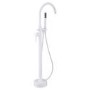 Matt White Tap Set With Freestanding Tap And Basin Mixer - Arissa
