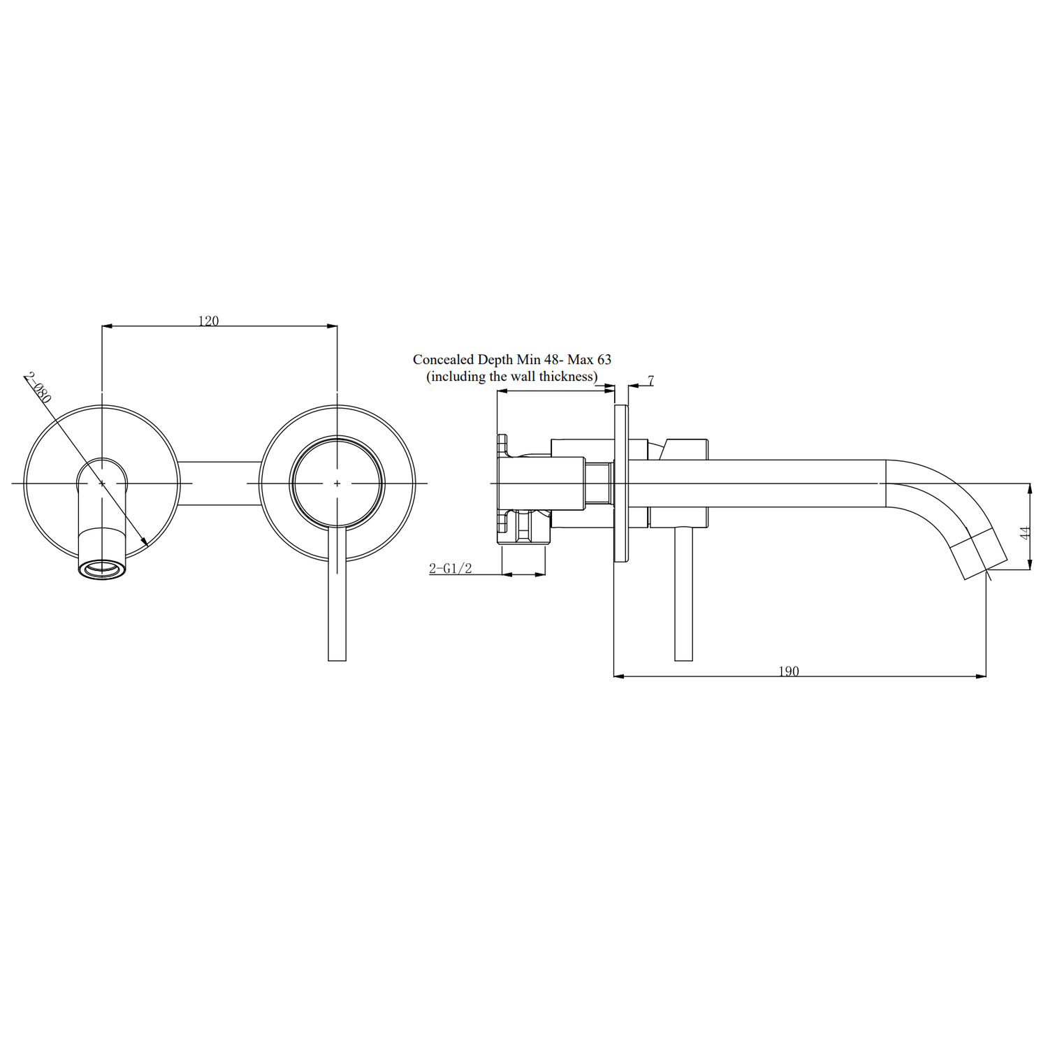 Chrome Wall Mounted Basin Mixer Tap Arissa Better Bathrooms
