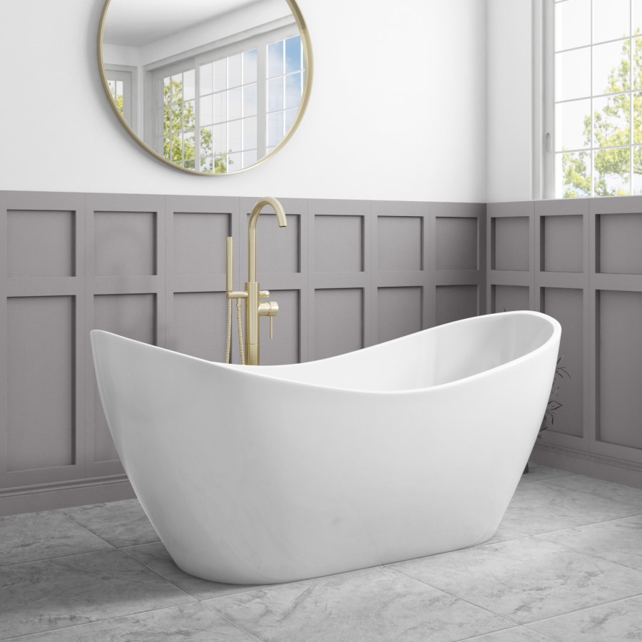 GRADE A2 - Freestanding Double Ended Slipper Bath 1700 x 795mm - Arles