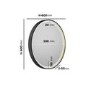 Round Black & Brass Heated Bathroom Mirror with Lights 600mm - Arlo